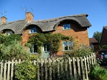 thatched roof house