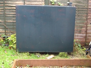 2nd oil tank left in rear garden seen within a month both properties had Gas Central Heating