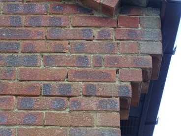 Gable end brickwork needs re-pointing all the way across the chimney stack as well.