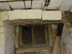 Brick support to lounge fire